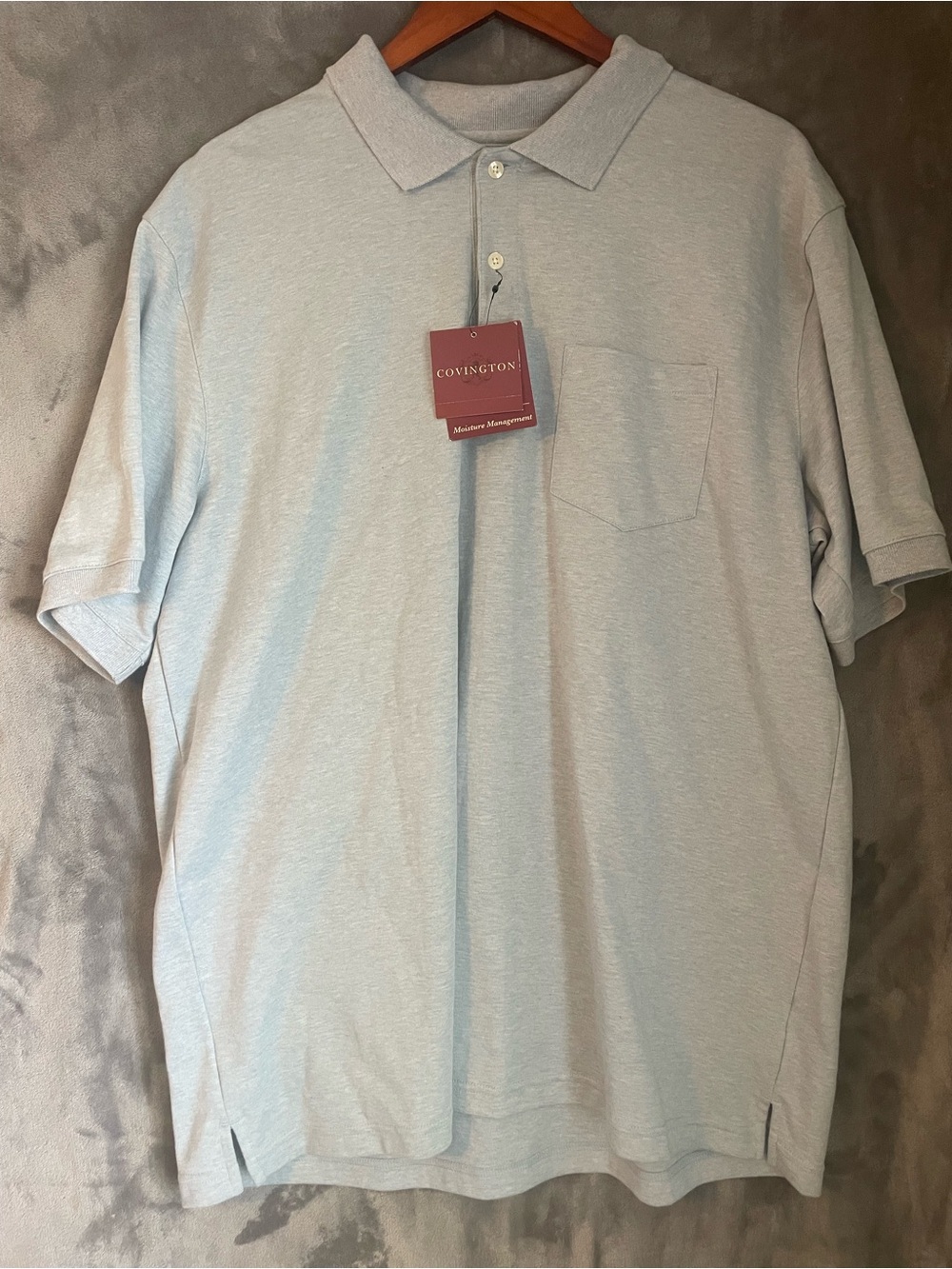 Covington Light Blue Men's Polo Shirt with Chest Pocket